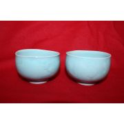 청자 양각화문잔 2점