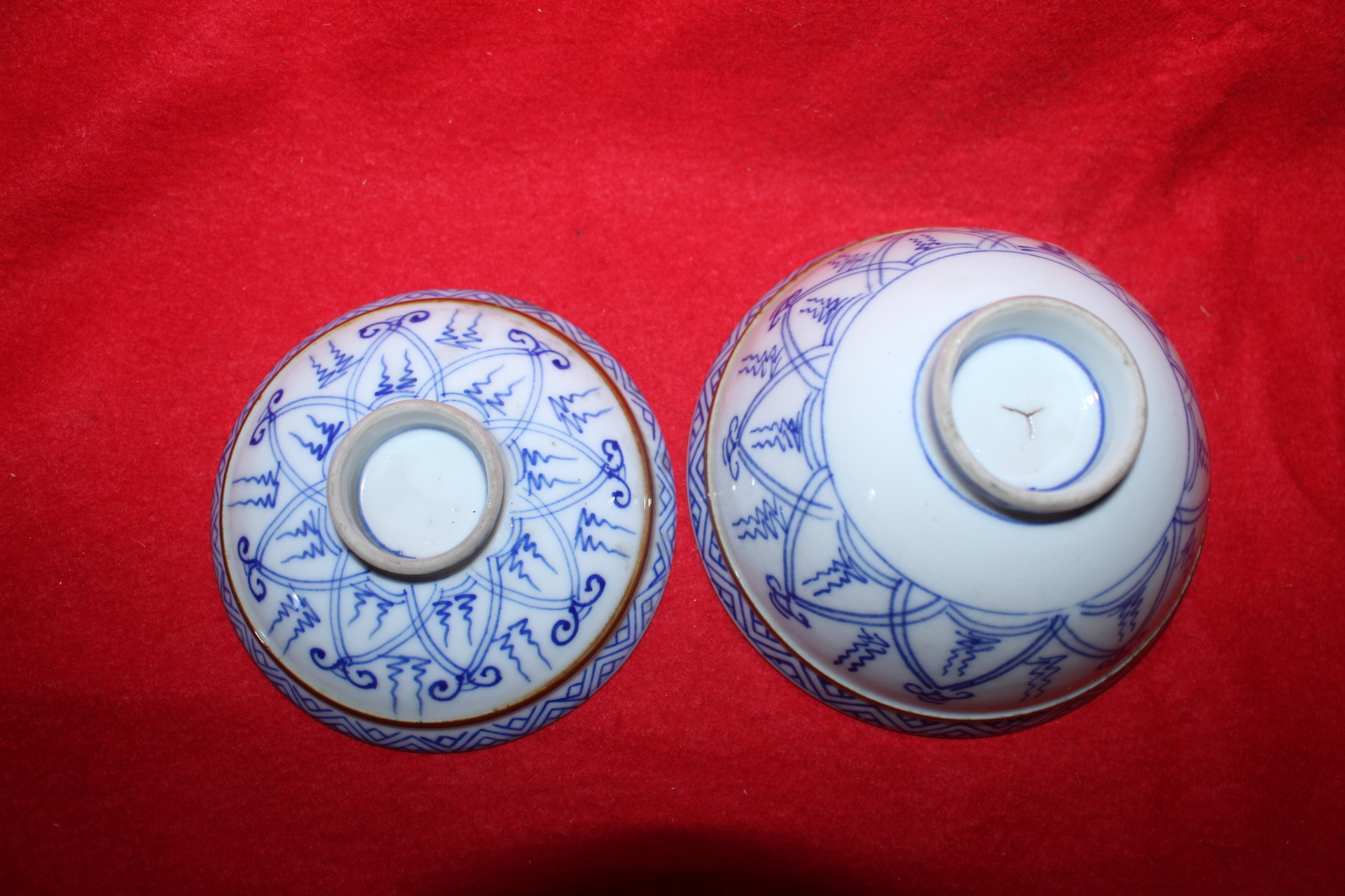 연대가좋은 청화백자추상화문 개완