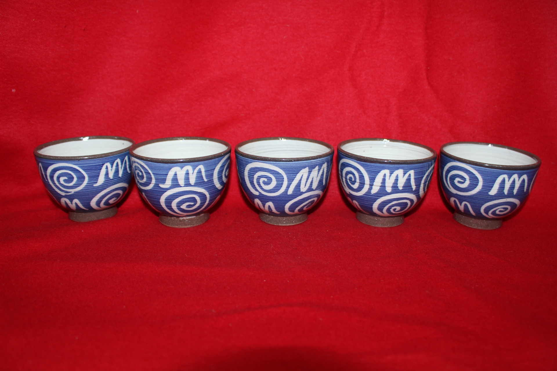 분청자 청화돌개문 잔 5점