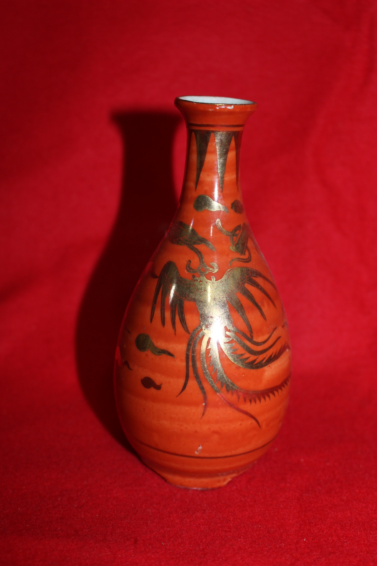 연대가좋은 구다니 진사백자금채비익조문 주병