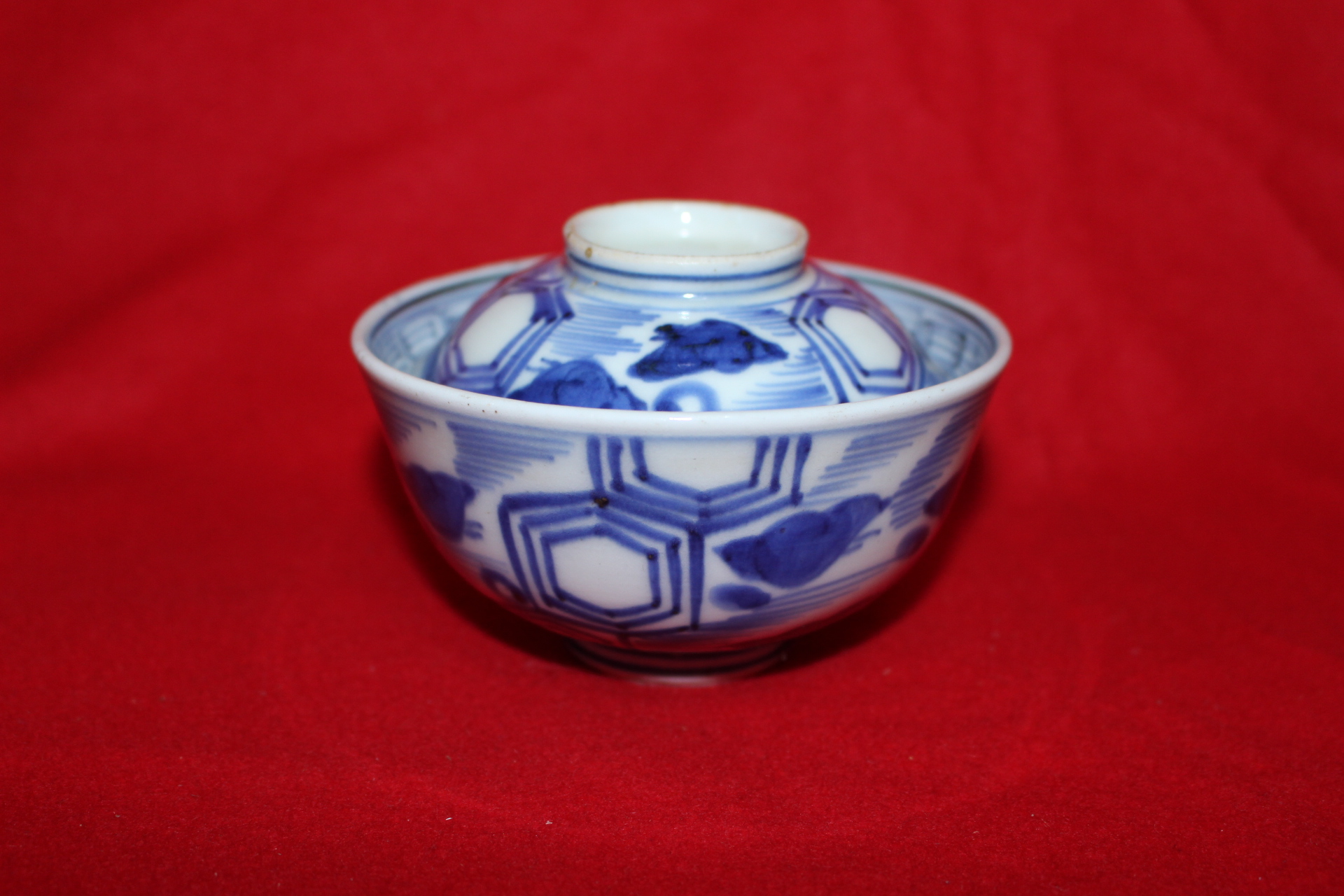 연대가좋은 청화백자 구갑문 개완