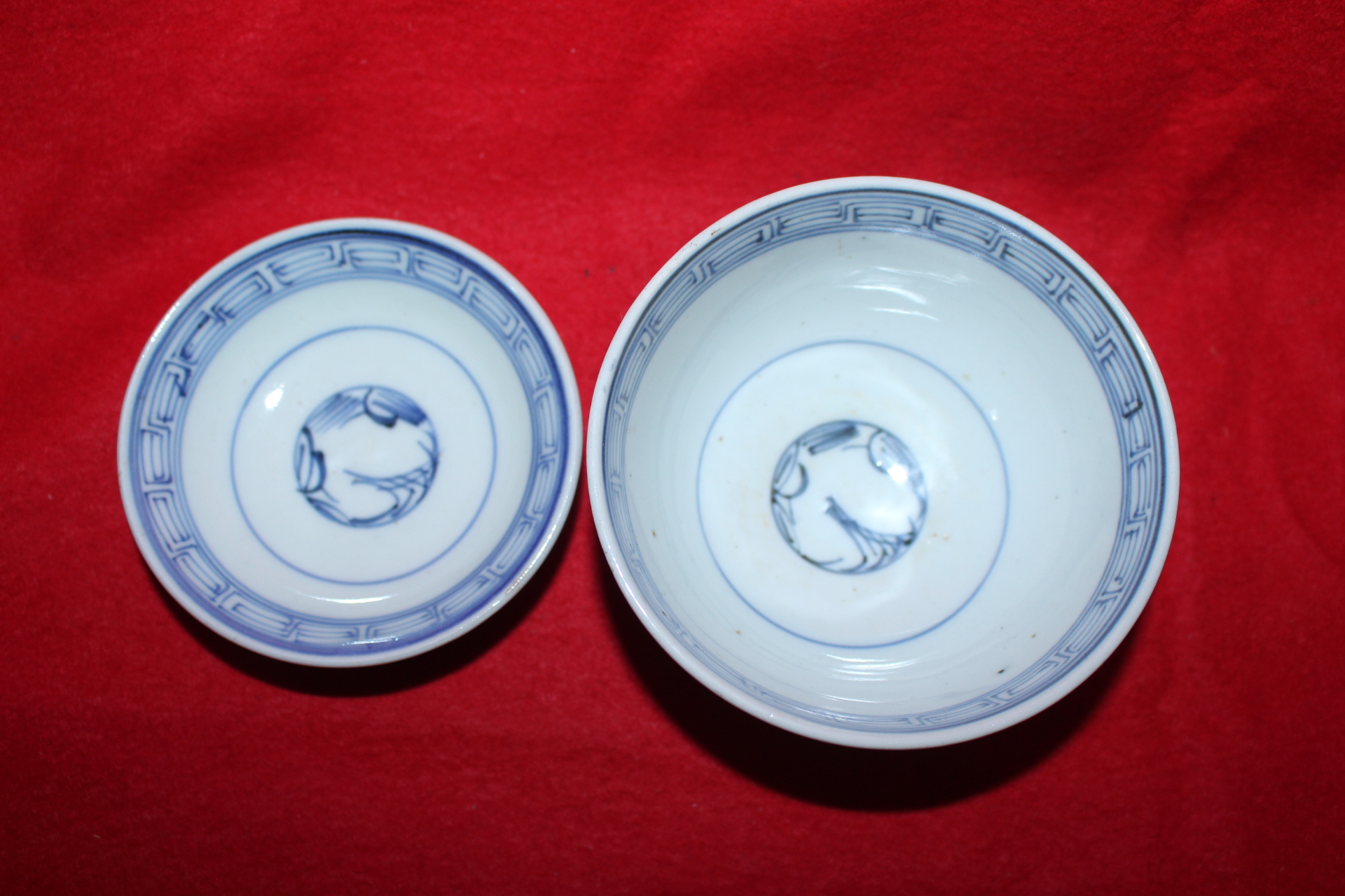 연대가좋은 청화백자 구갑문 개완