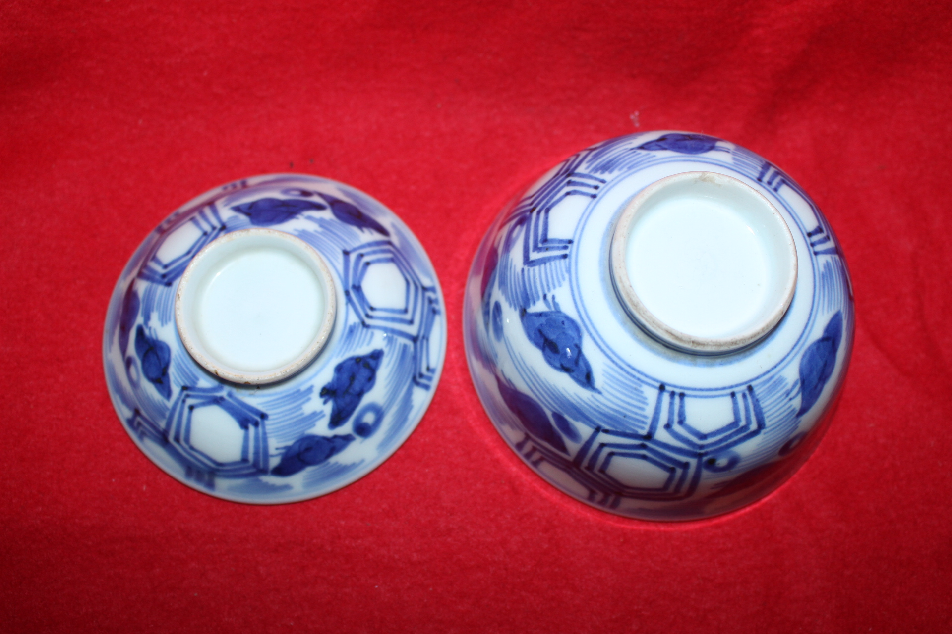 연대가좋은 청화백자 구갑문 개완