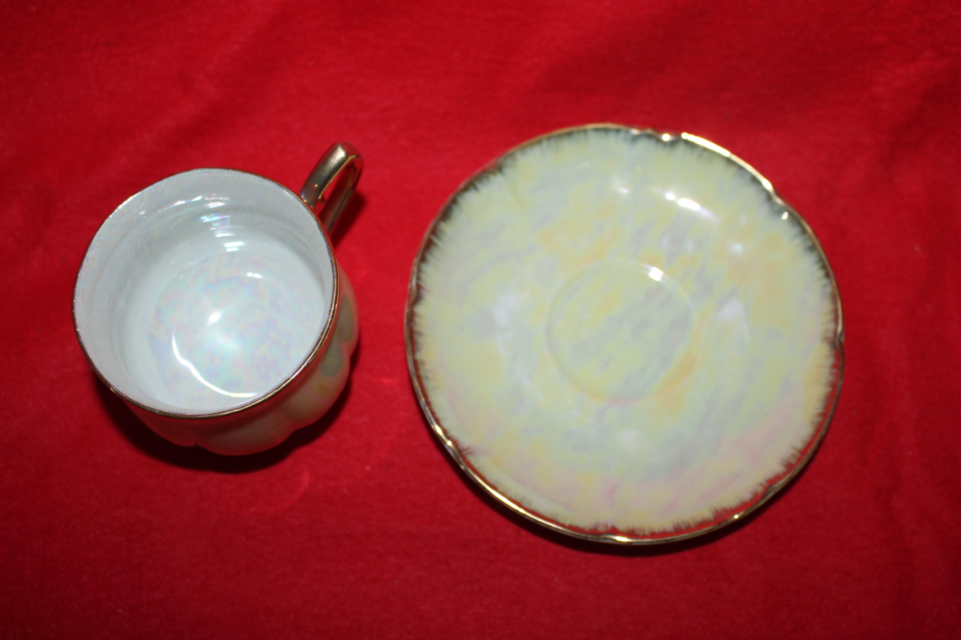 근대사 진사빛도자기 화형 커피잔셋트