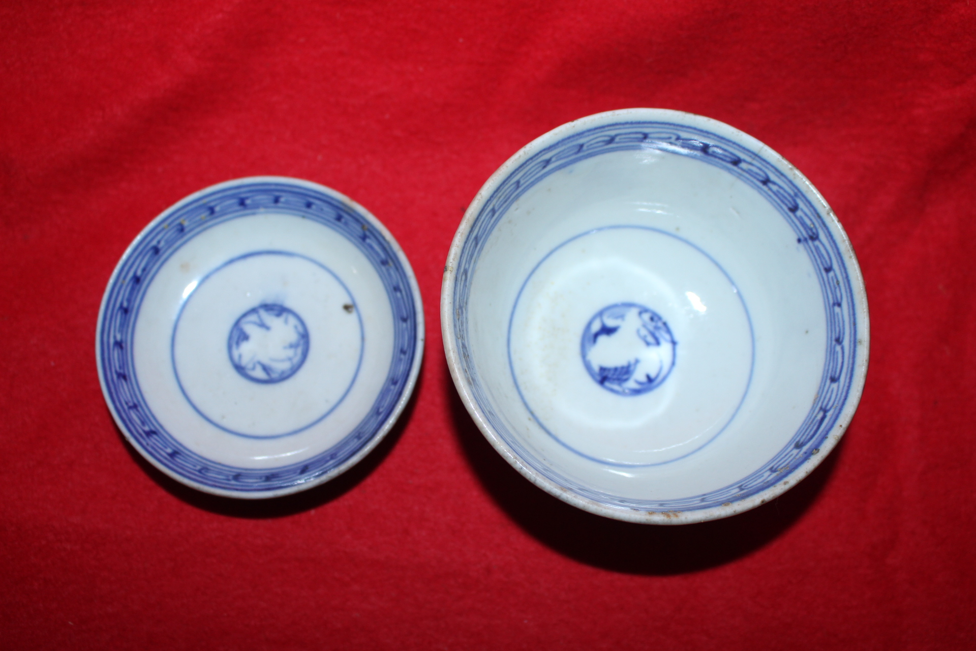 연대가좋은 청화백자화문 개완