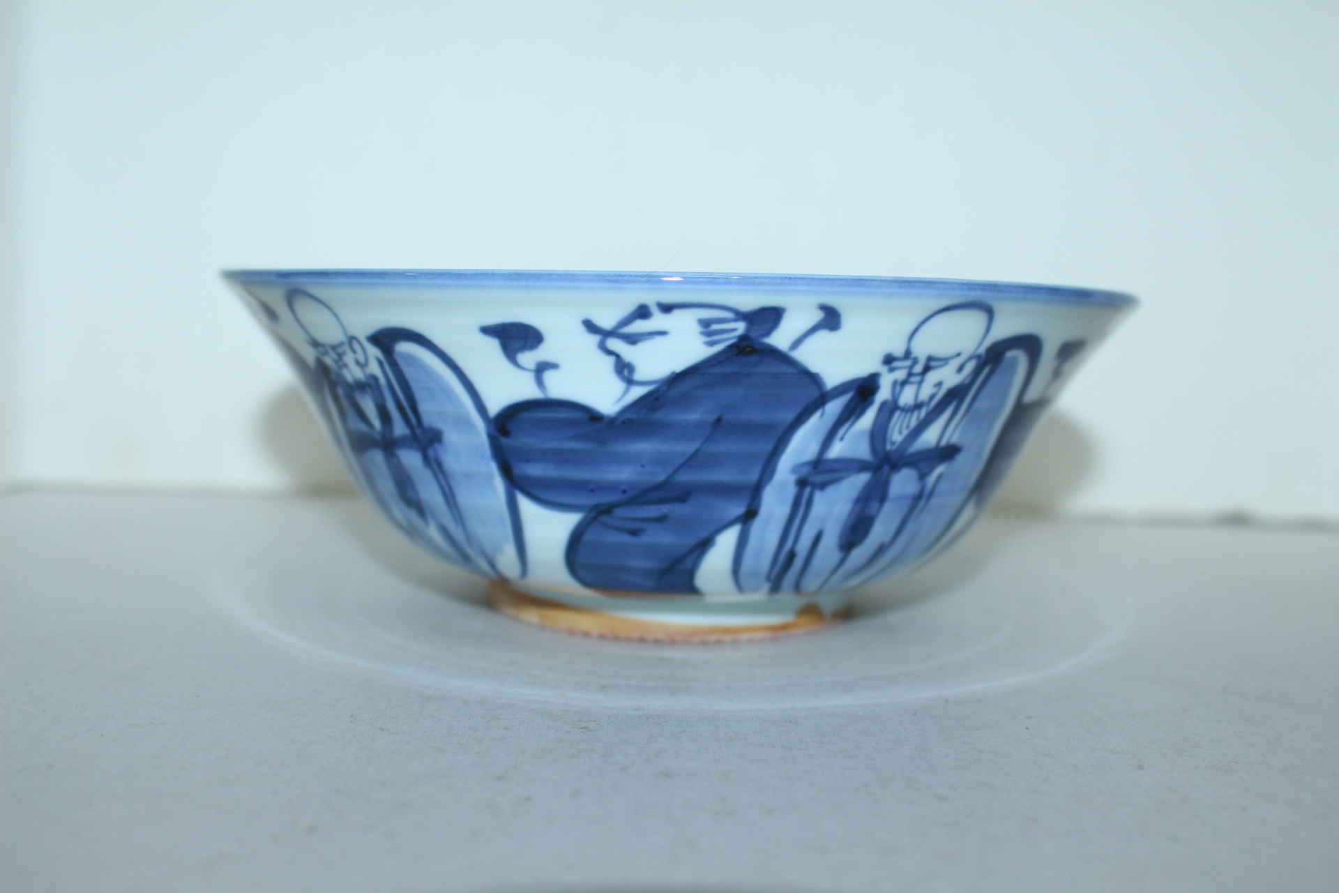 이마리 청화백자 도인문 대완