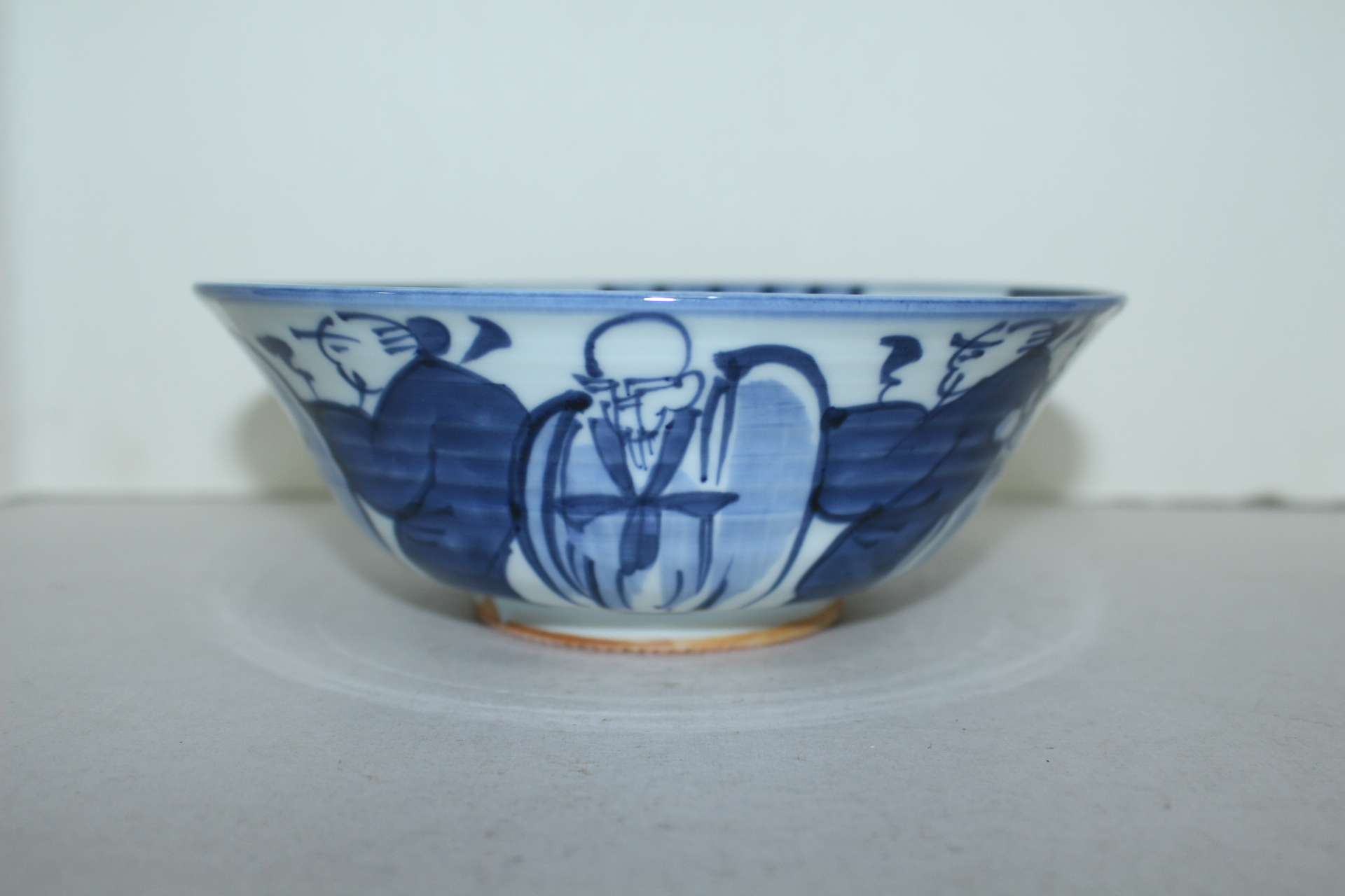 이마리 청화백자 도인문 대완