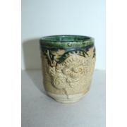 청자 양각동물문 필통