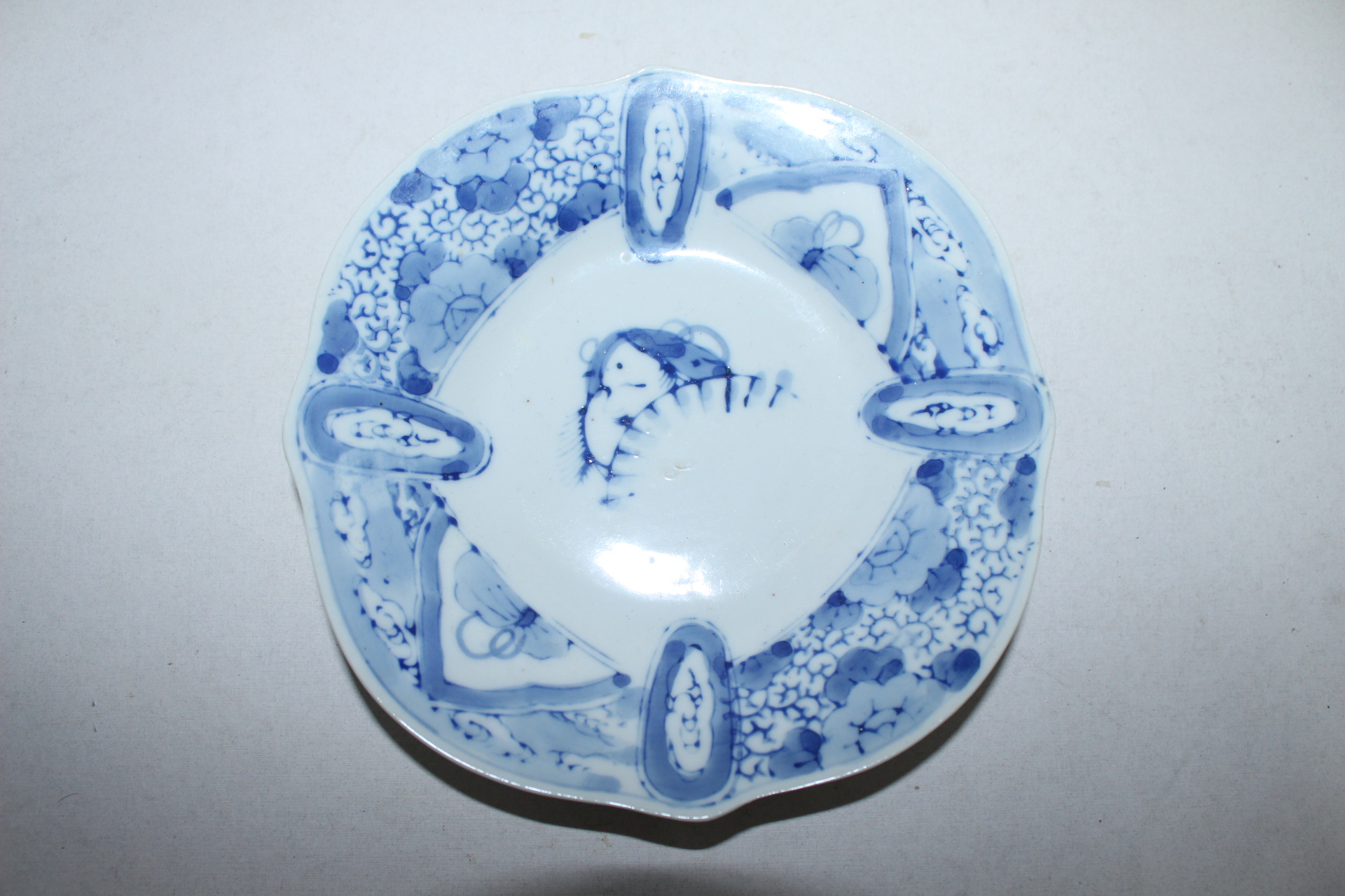 연대가좋은 청화백자화문 화형완