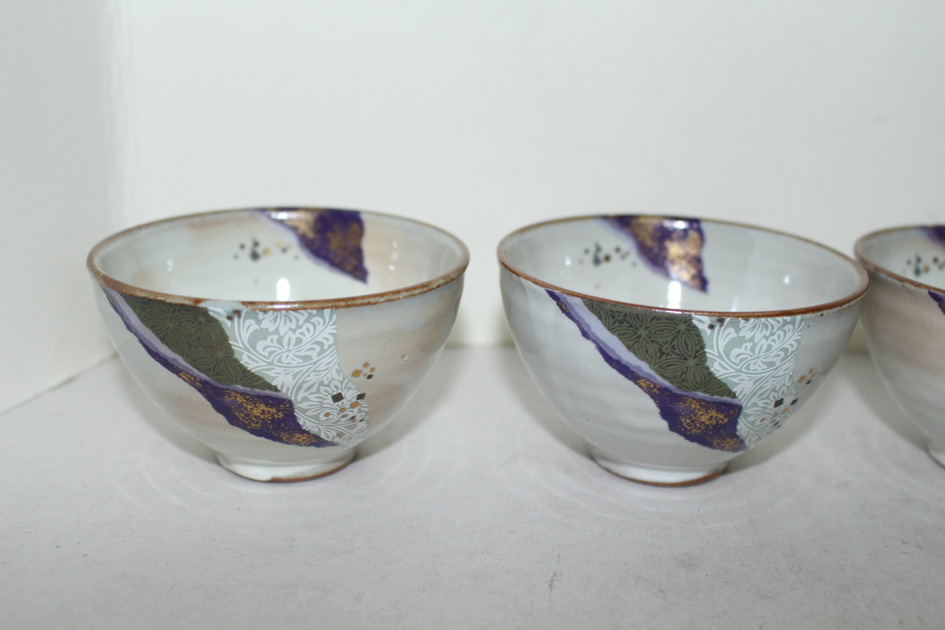 청자 금채화문잔 4점