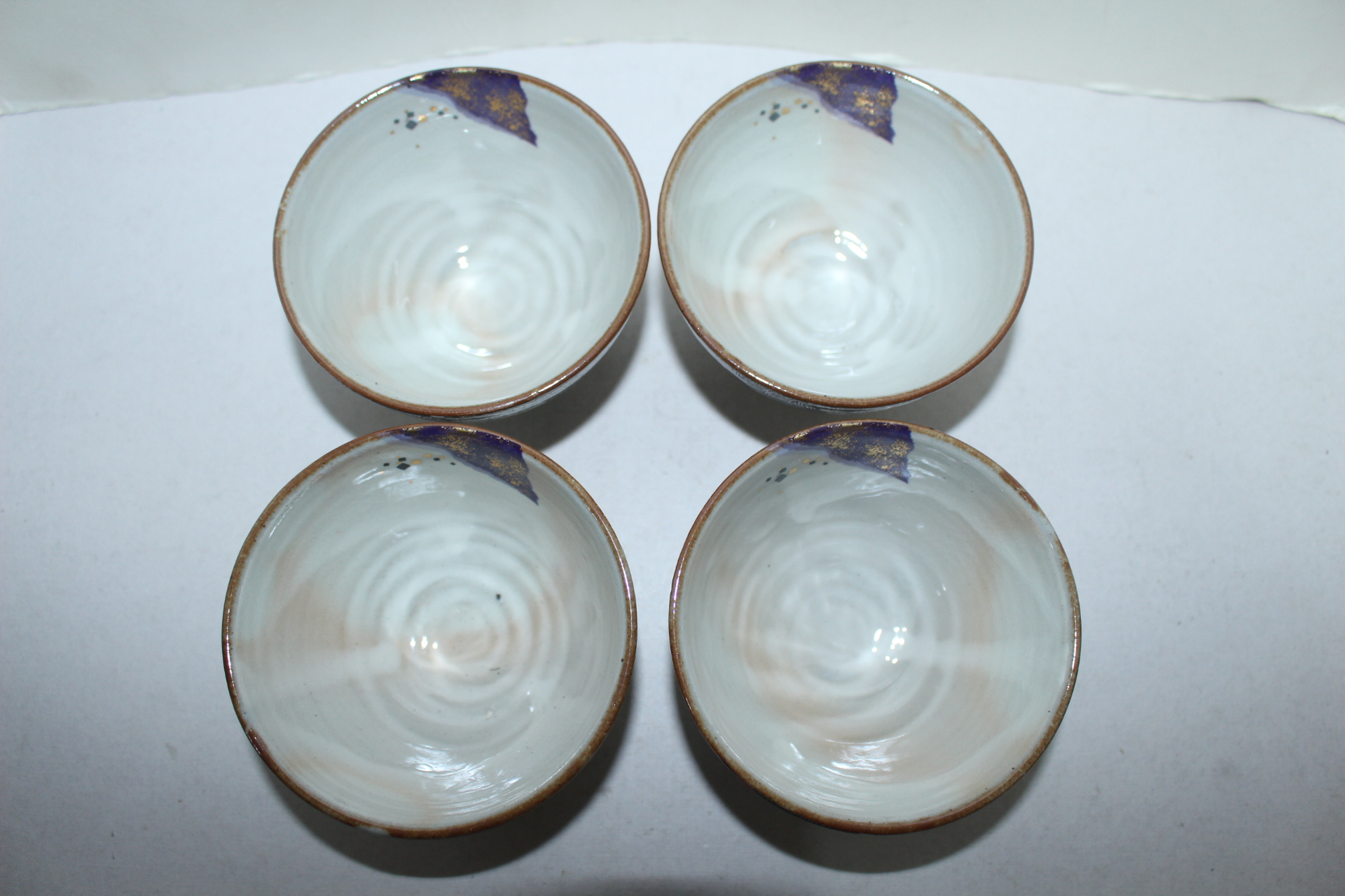 청자 금채화문잔 4점