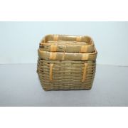 대나무로된 이단 소형 차바구니