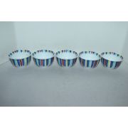 청화백자진사 화형완 5점