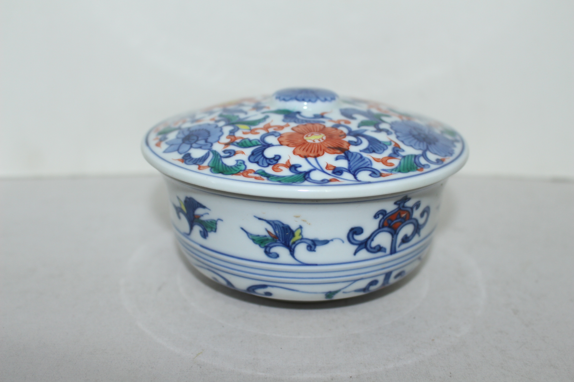 청화백자 진사화문 합