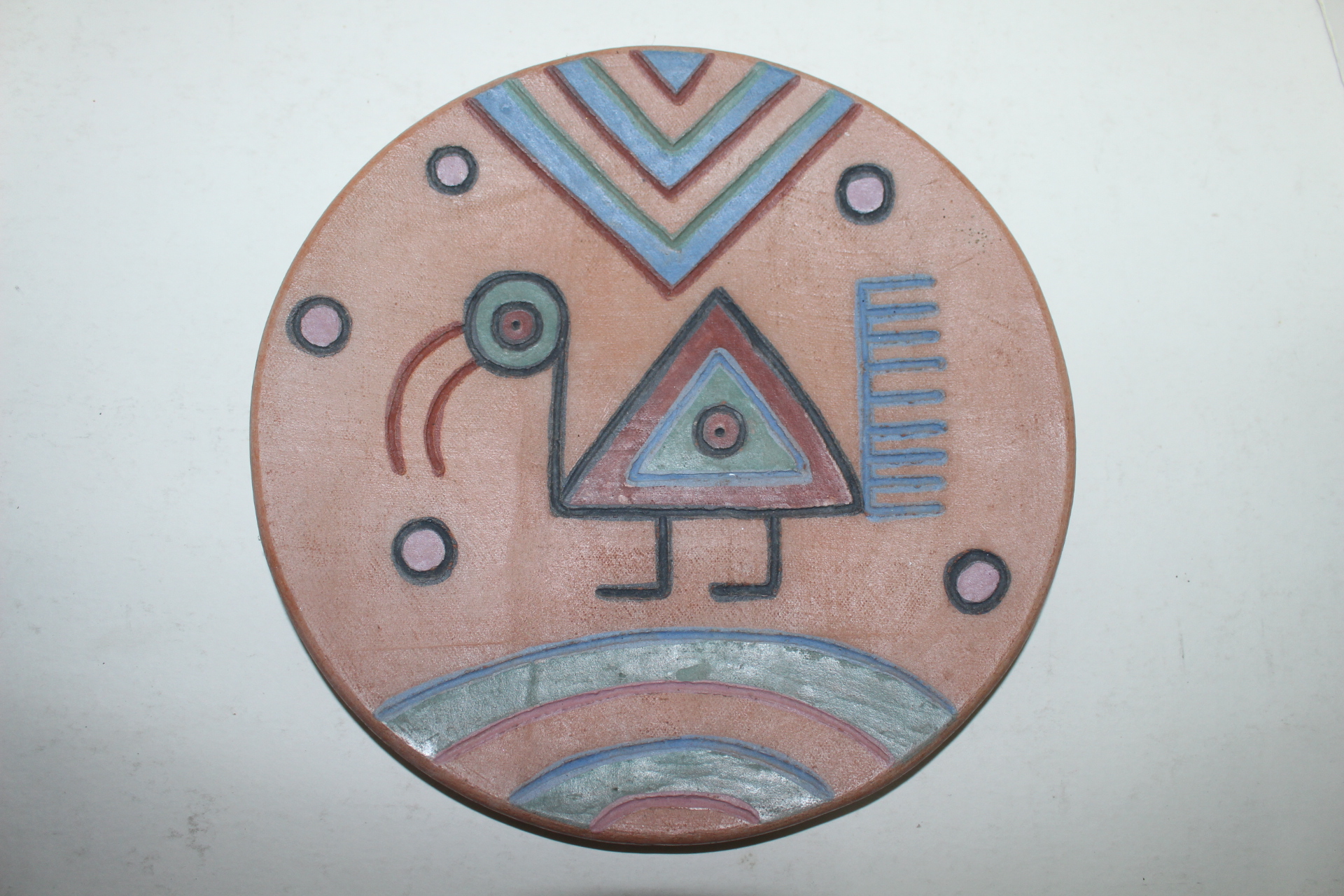 외국산 토기재질로된 추상조문 대완