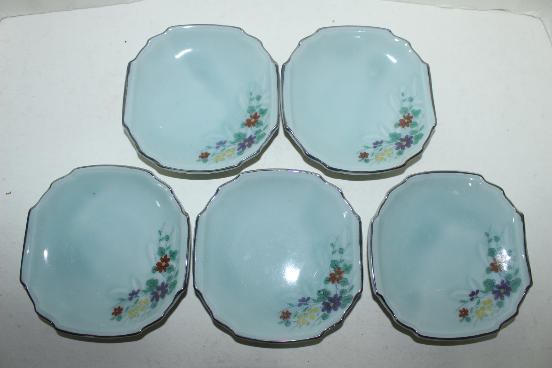 청자 은채화문 화형완 5점