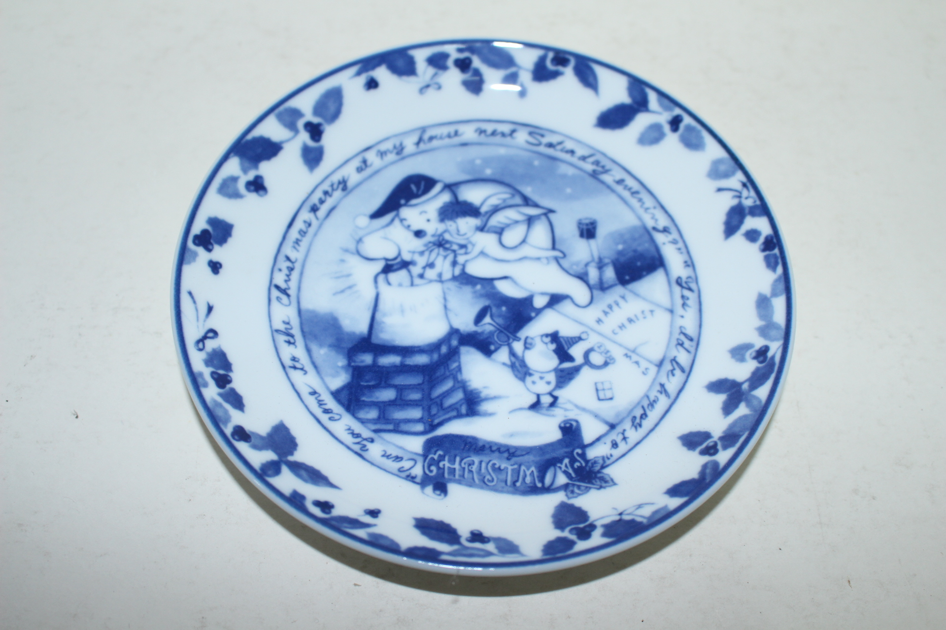 청화백자 크리스마스 완