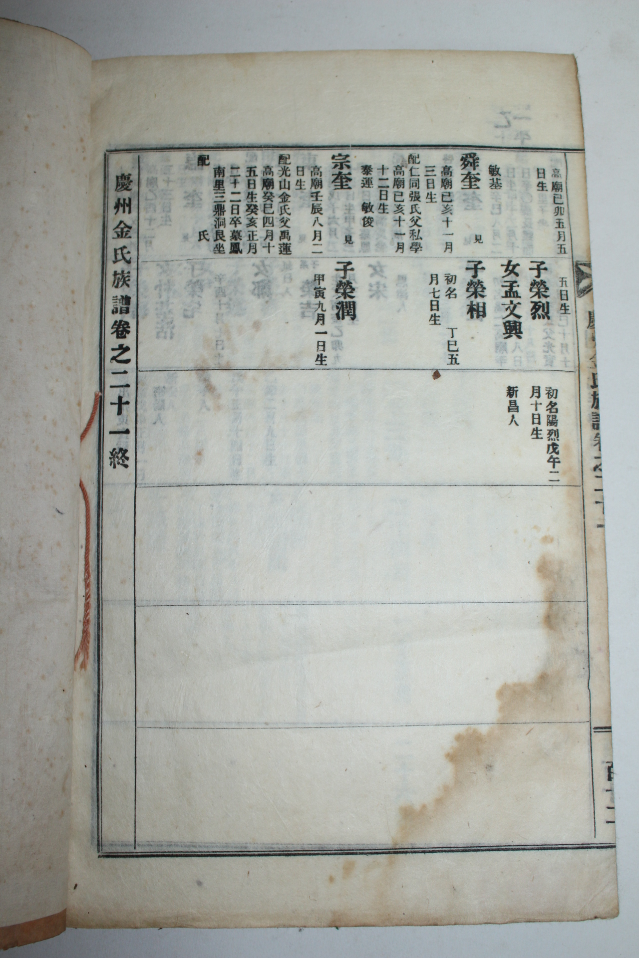 연활자본 경주김씨족보(慶州金氏族譜)권20 재숙공파보 1책