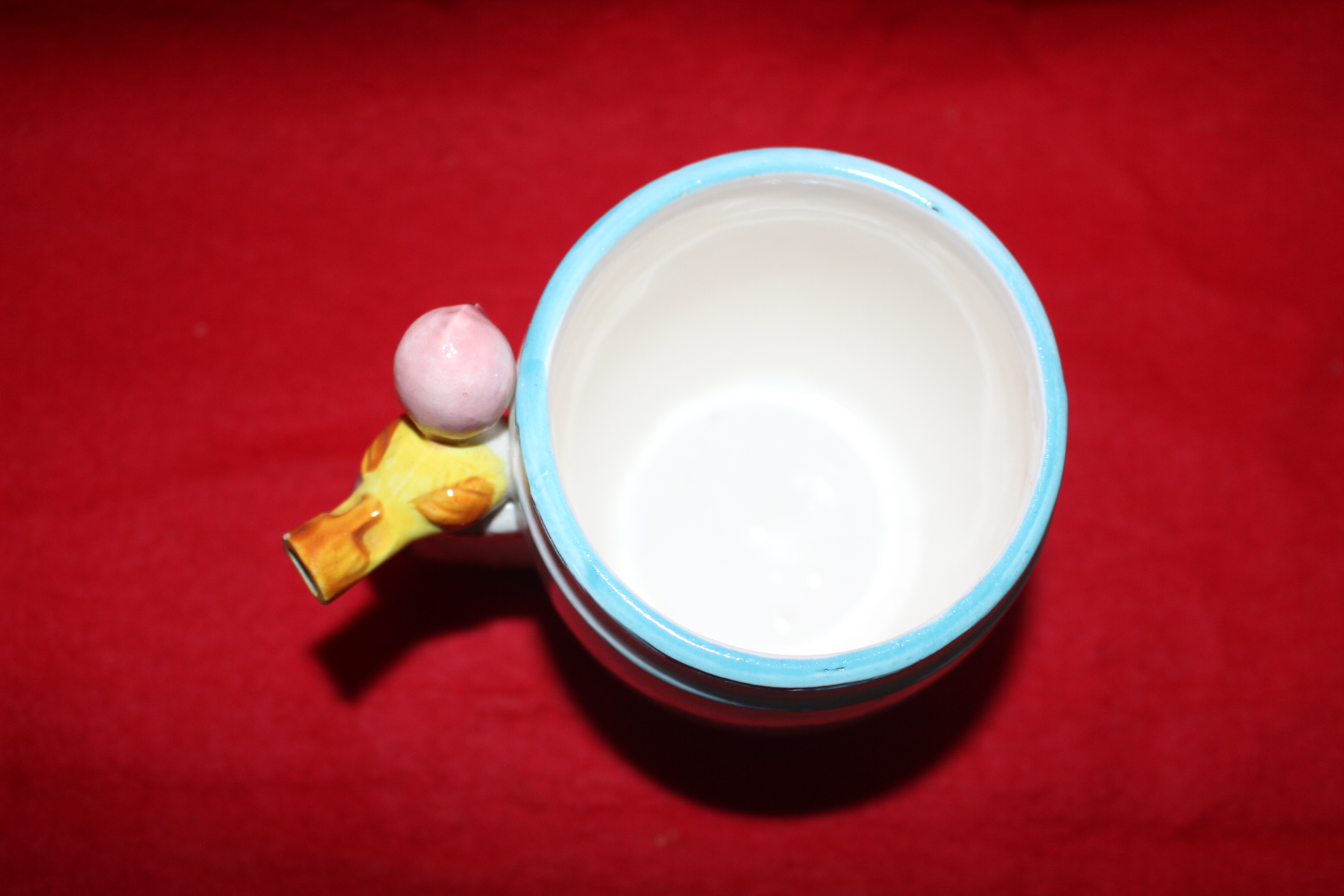 도자기 새모양 피리가달린 잔