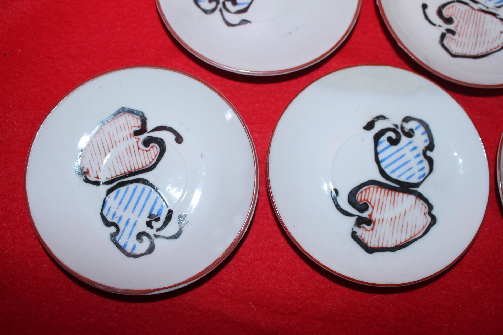 연대가좋은 철화백자진사 과일문 완 5점