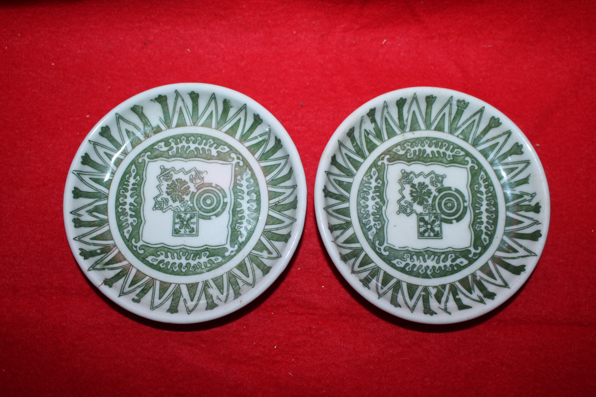 연대좋은 외사기 청화백자 추상화문완 2점