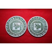 연대좋은 외사기 청화백자 추상화문완 2점