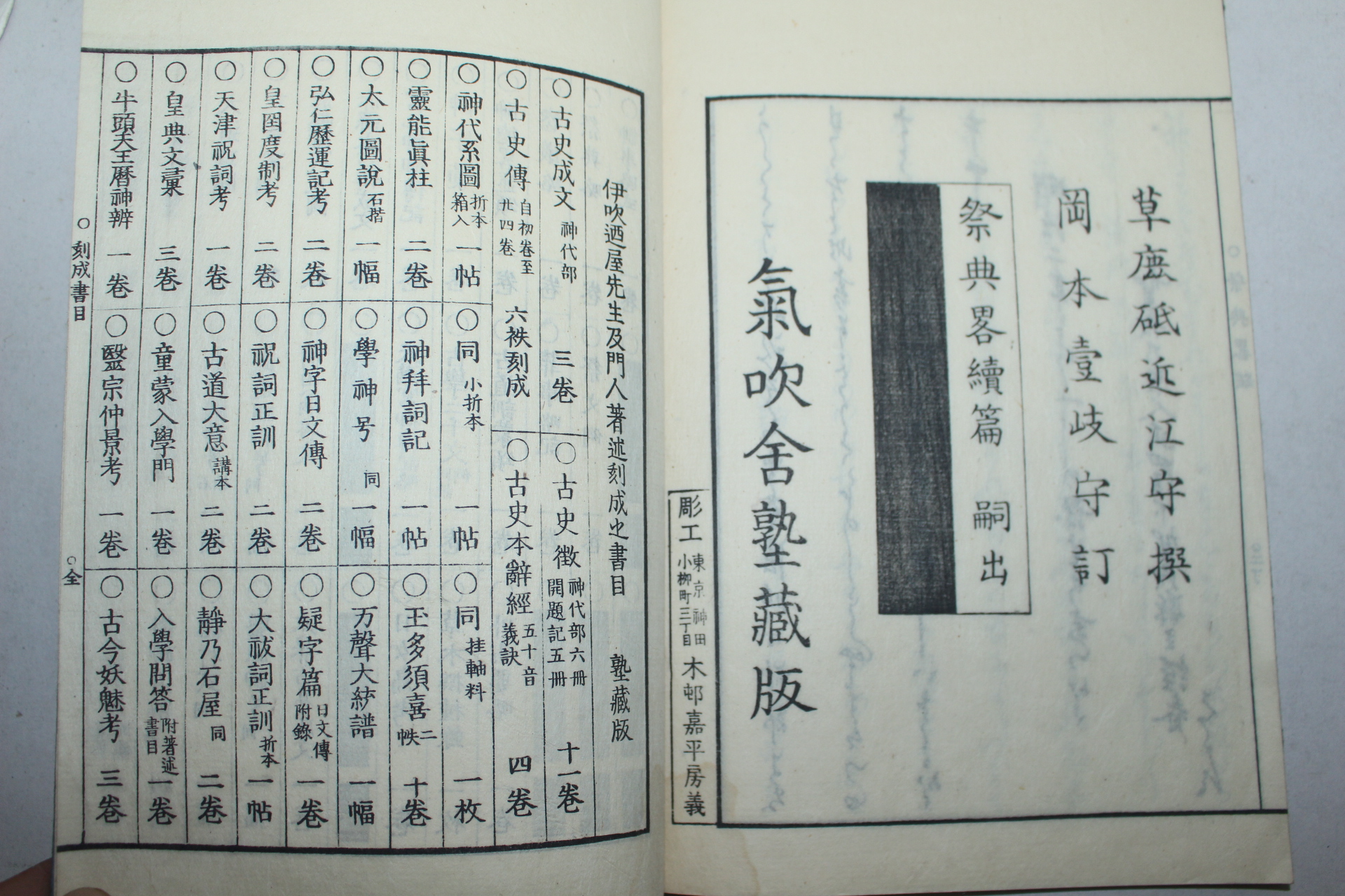 에도시기 일본목판본 제전략(祭典略) 1책완질