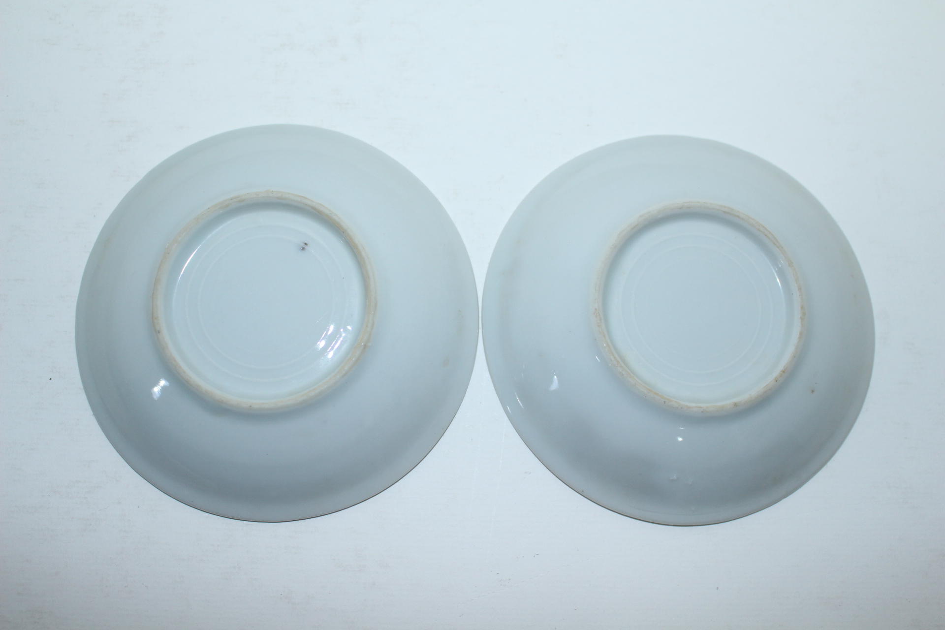 연대가좋은 청화백자 시문명완 2점