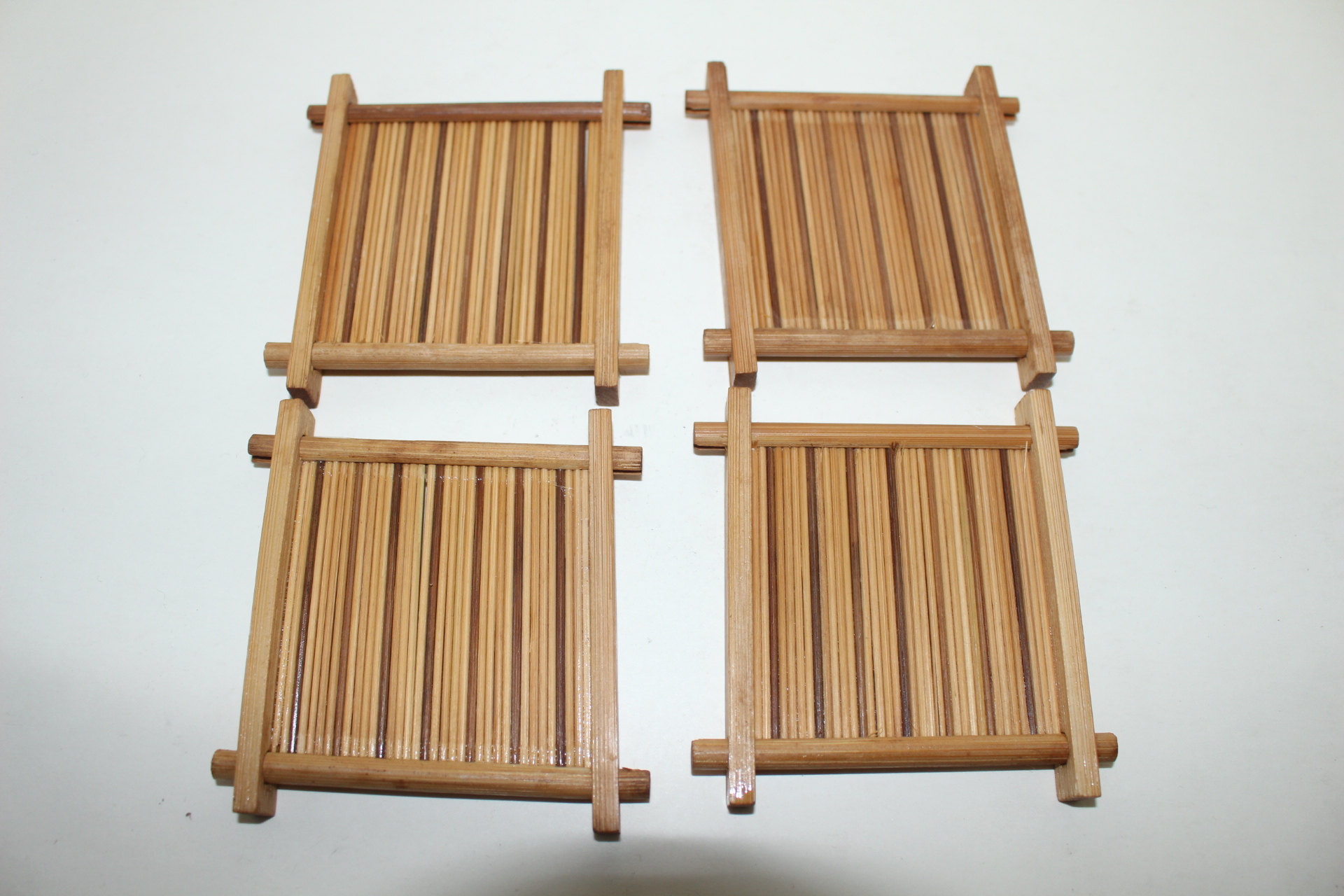 대나무로된 사각차탁 4점