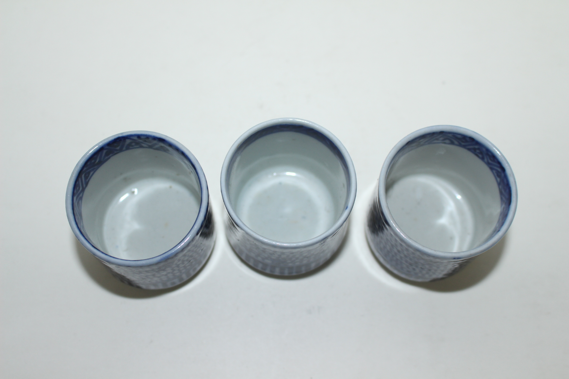 100년이상된 고이마리 청화백자잔 3점