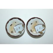 연대가좋은 철화백자노송학문잔 2점