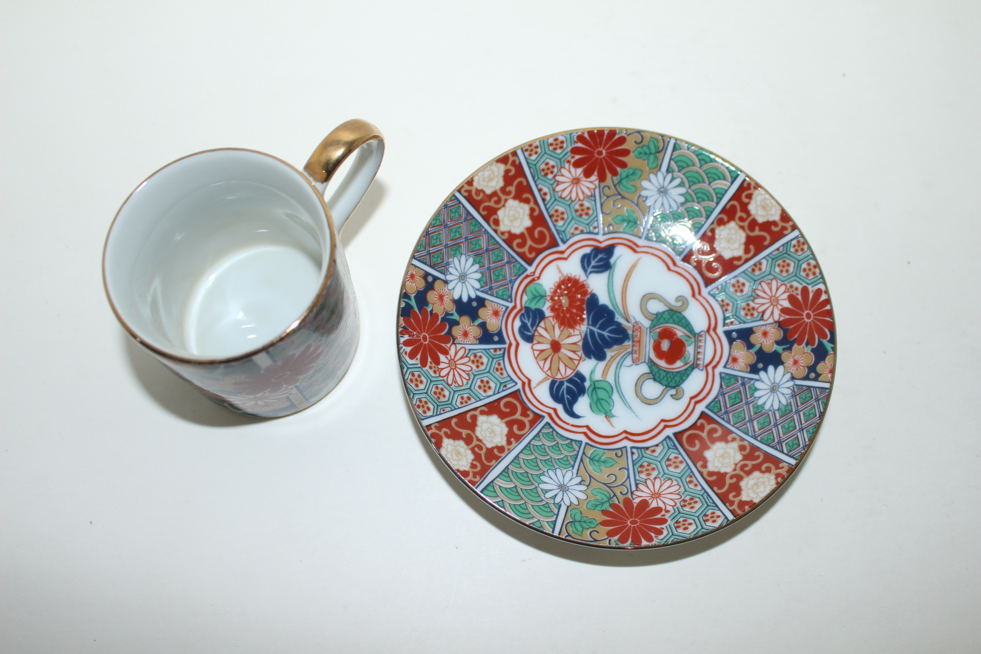 이마리 청화백자진사화문 커피잔셋트