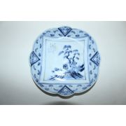 100년이상된 고이마리 청화백자 노송산수문 화형완