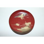 나무에 옷칠후 금채 거북학문 완