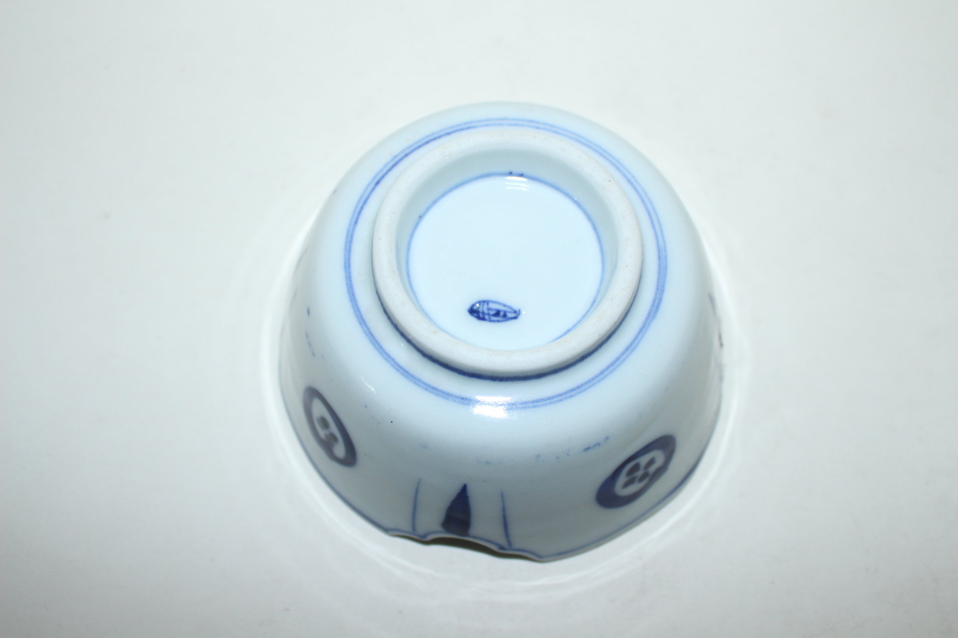 연대가좋은 청화백자화문 화형완