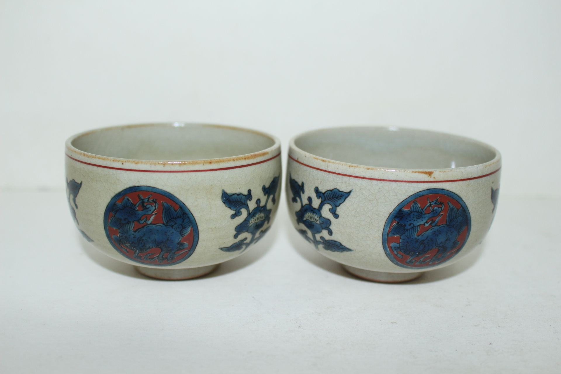 연대가좋은 구다니 청자진사화문잔 2점