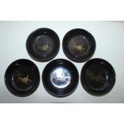 연대가좋은 나무에 금채학문그림이 있는 완 5점