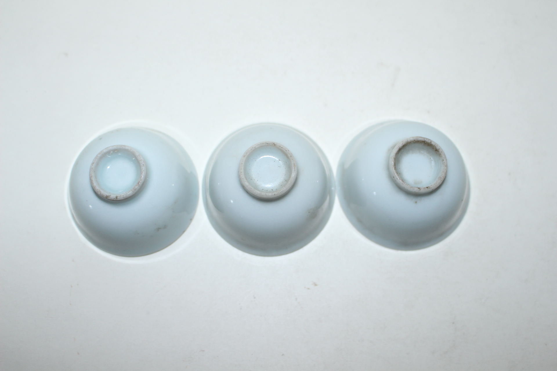 연대가좋은 청화백자 배문잔 3점