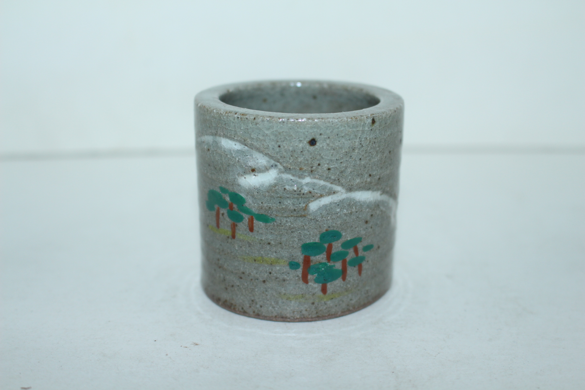 청자 산수문 차도구(두껑받침)