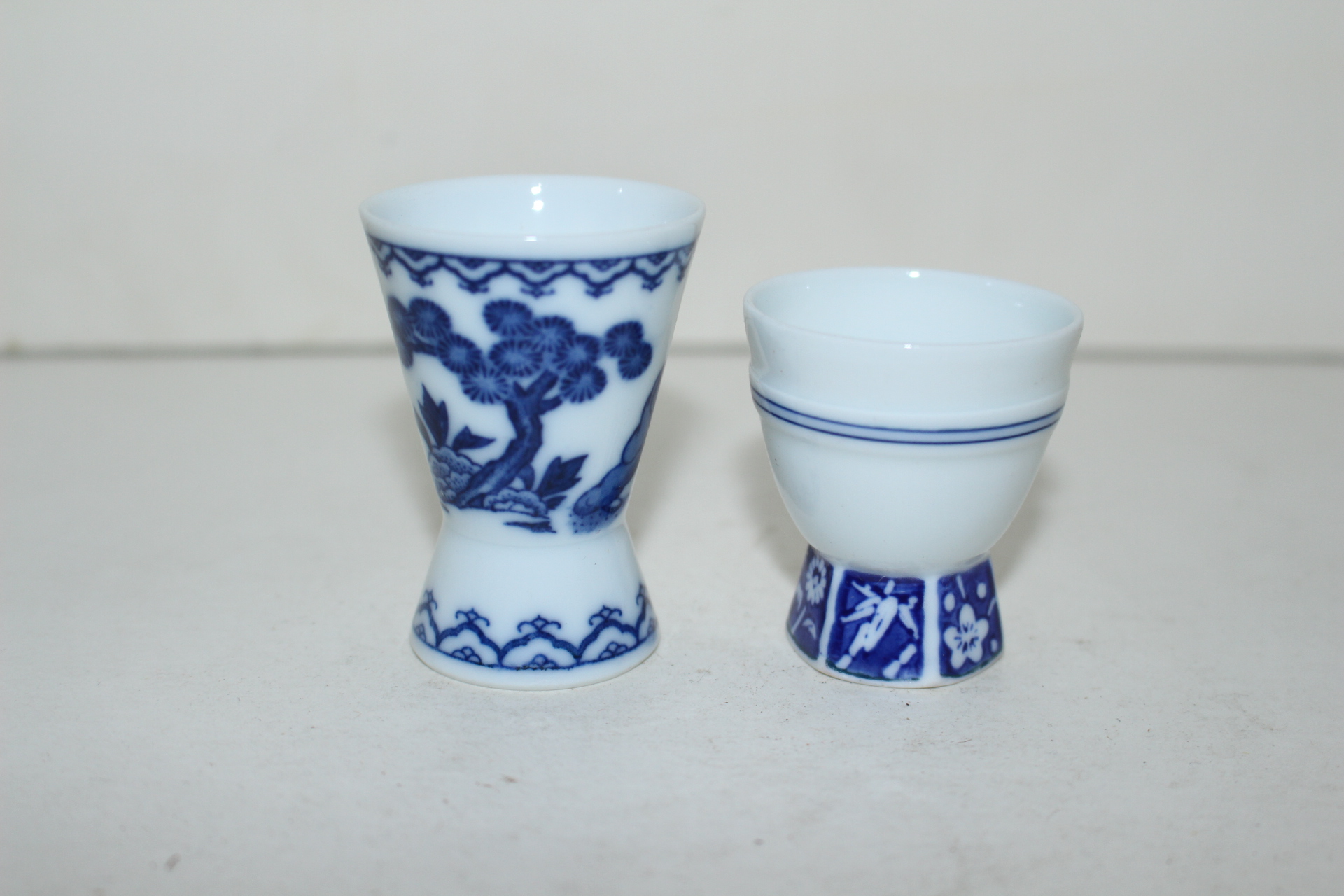 청화백자 화문잔 2점