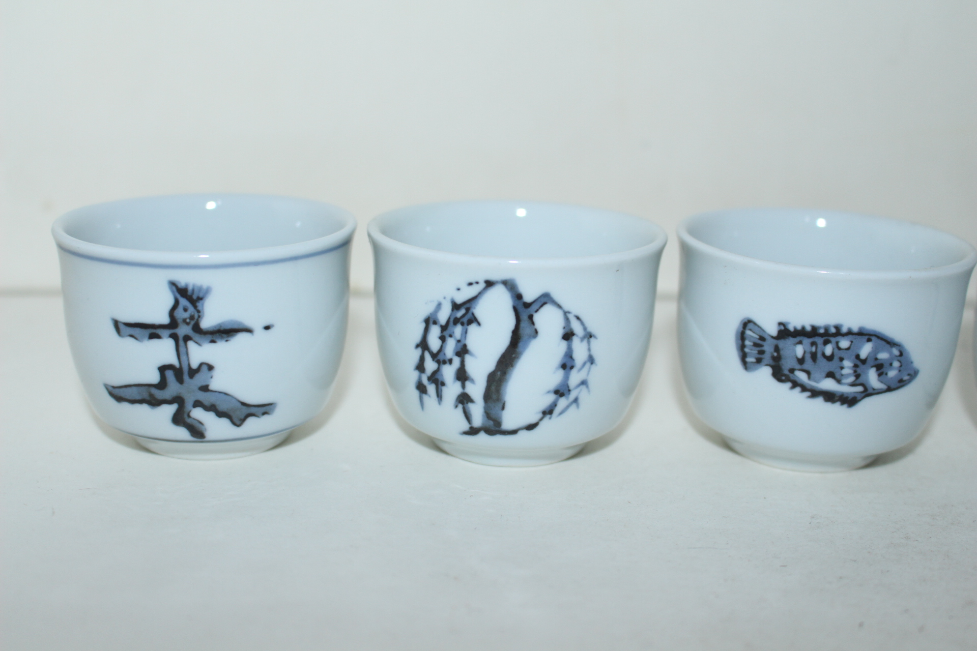 연대가좋은 청화백자잔 5점