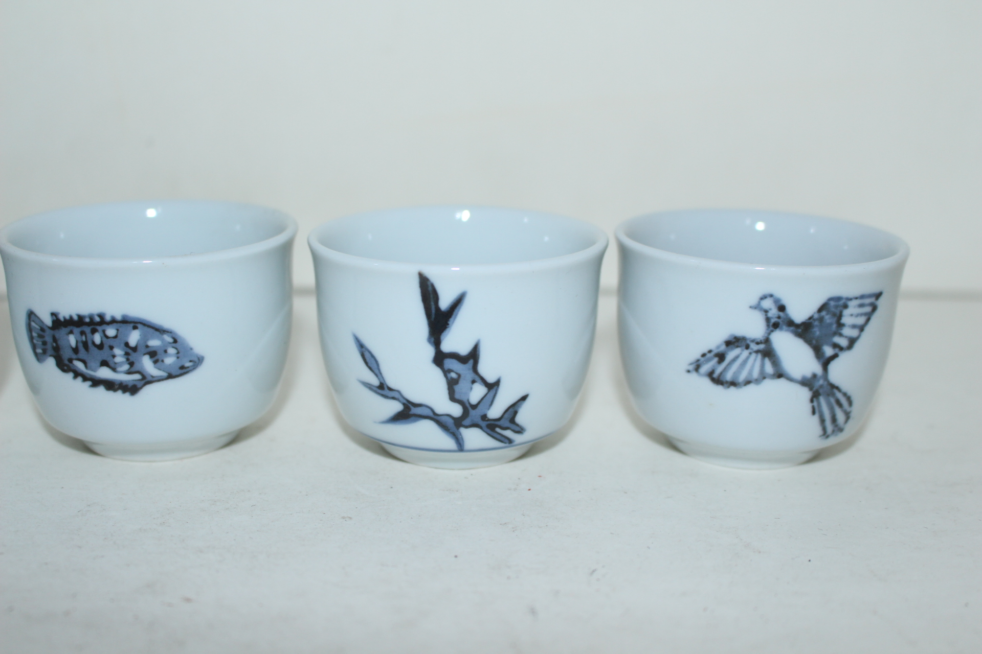 연대가좋은 청화백자잔 5점