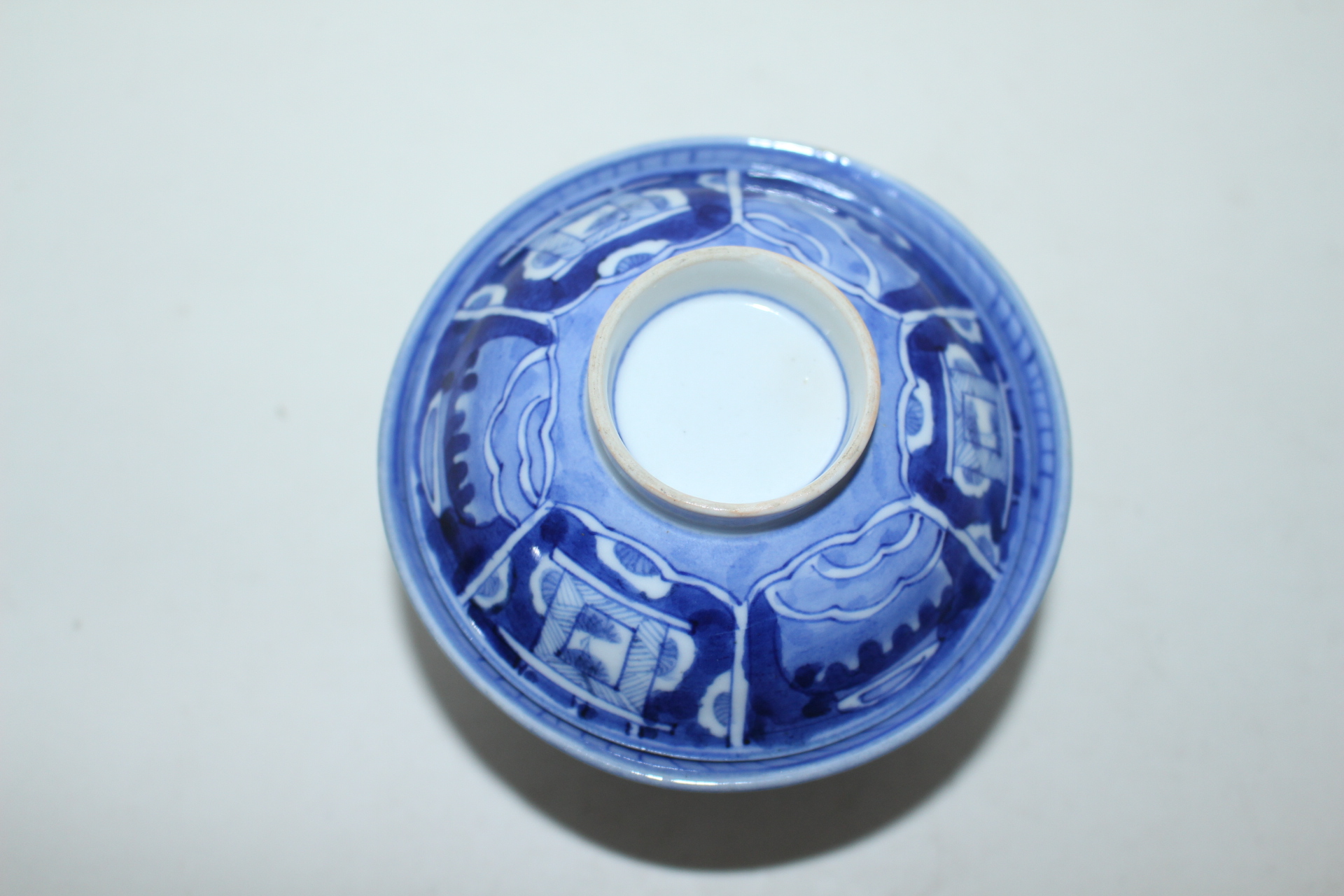 100년이상된 청화백자 정물문개완