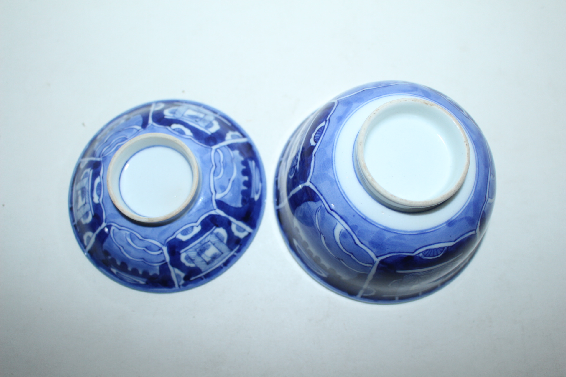 100년이상된 청화백자 정물문개완