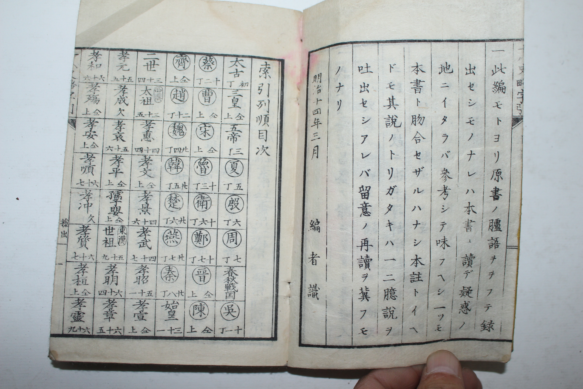 1881년(명치14년) 일본목판본 십팔사략자인대전(十八史略字引大全)상권 1책