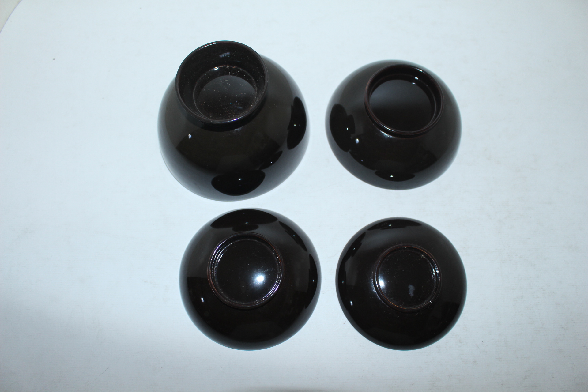 미사용 나무에 옷칠이된 개완 2점