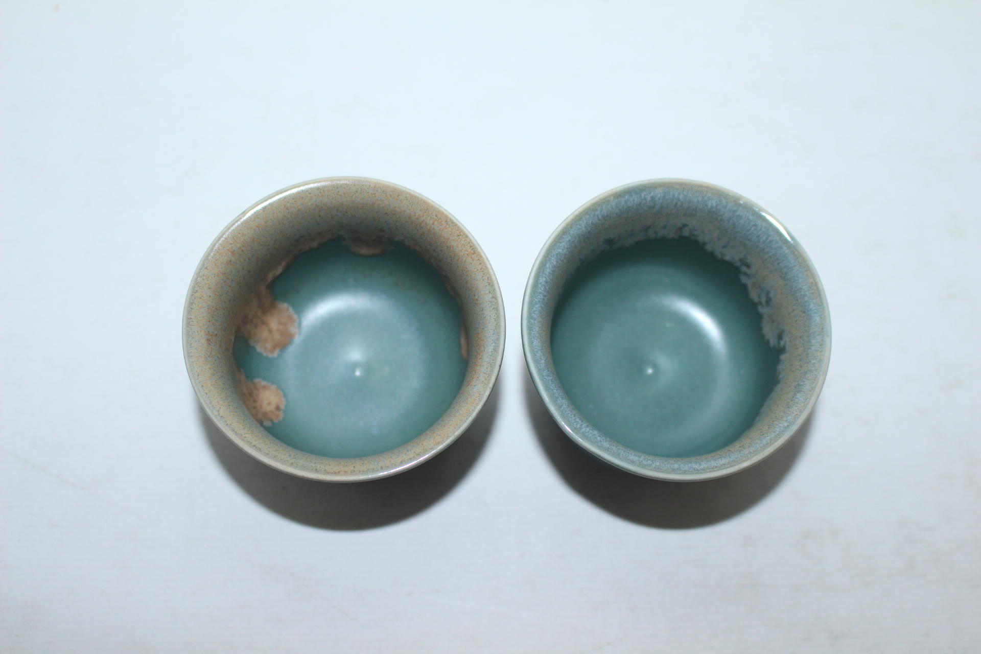 청자 유약흘림이좋은 잔 2점