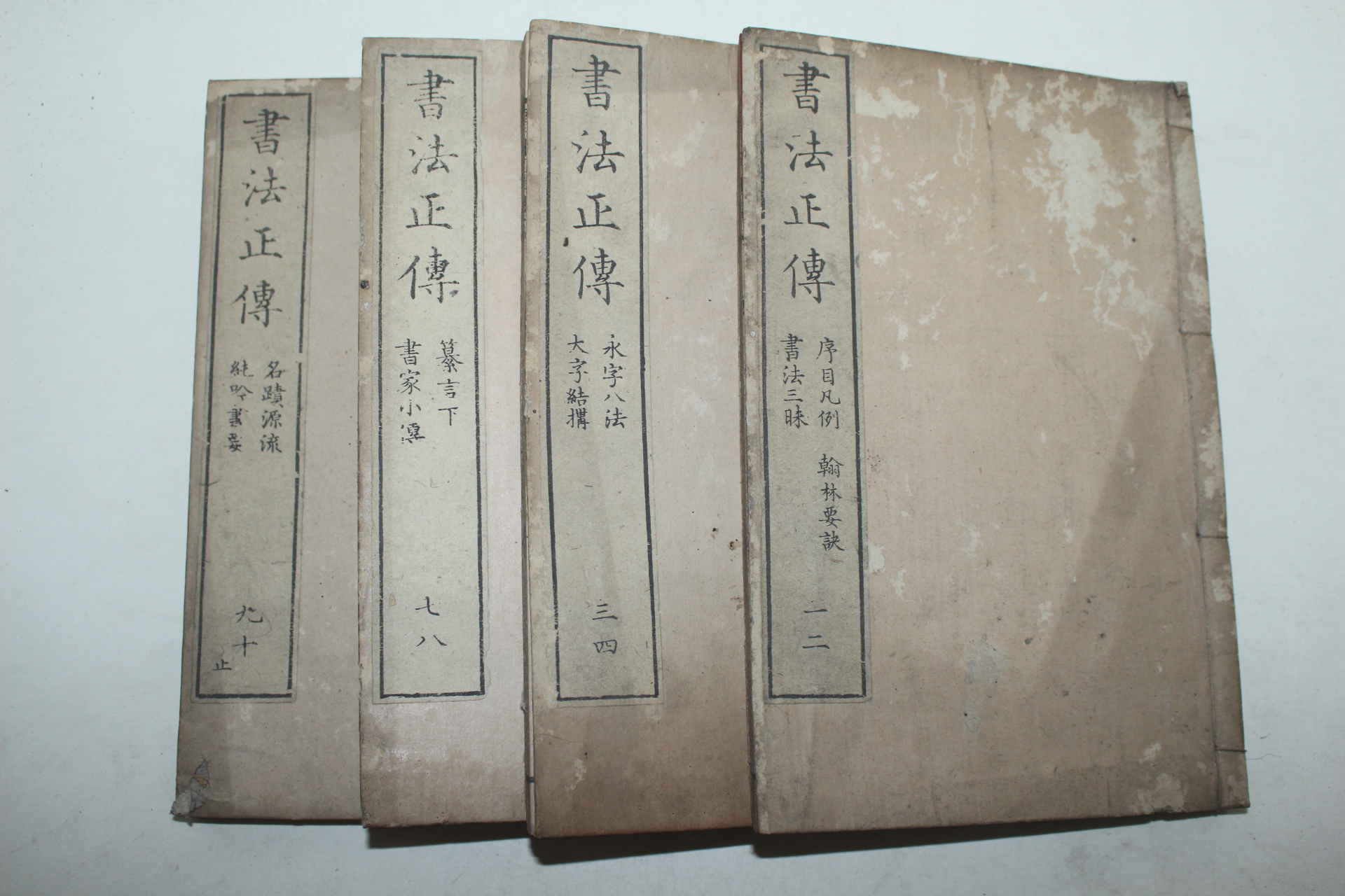 에도시기 목판본 서법정전(書法正傳) 4책