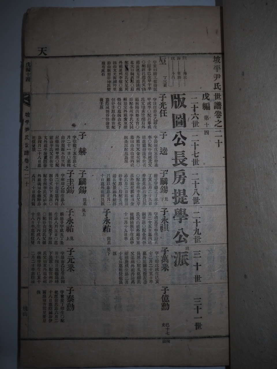 연활자본 파평윤씨세보(坡平尹氏世譜) 13책