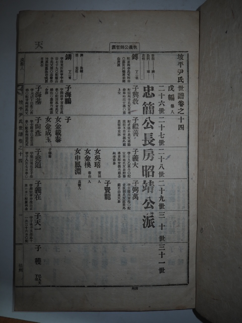 연활자본 파평윤씨세보(坡平尹氏世譜) 13책